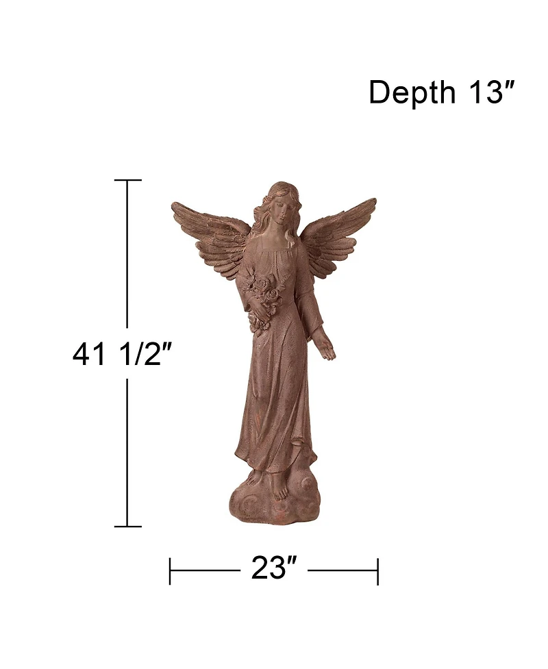 Kensington Hill Large English Tudor Angel Garden Statue Sculpture Catholic Religious Holy Decor Outdoor Garden Porch 41 1/2" High