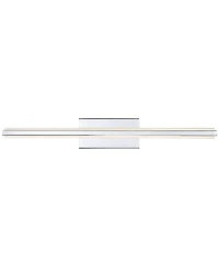Possini Euro Design Modern Wall Light Led Chrome Hardwired 31 1/4" Wide Light Bar Fixture White Glass for Bathroom Vanity Mirror