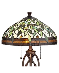 Robert Louis Tiffany Traditional Table Lamp 26" High Bronze Leaf and Vine Glass Shade for Living Room Family Bedroom Bedside Nightstand