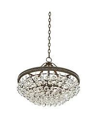 Vienna Full Spectrum Wohlfurst Bronze Pendant Chandelier 20 1/4" Wide Clear Crystal 5-Light Fixture for Dining Room House Foyer Kitchen Island Be