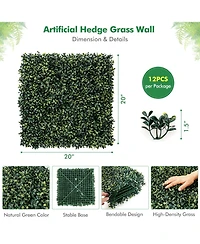Slickblue 12 Pieces Artificial Peanut Leaf Hedges Panels