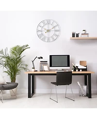 Sorbus Large Wall Clock for Living Room Decor - Roman Numeral Kitchen 16 inch Decorative (Gold)