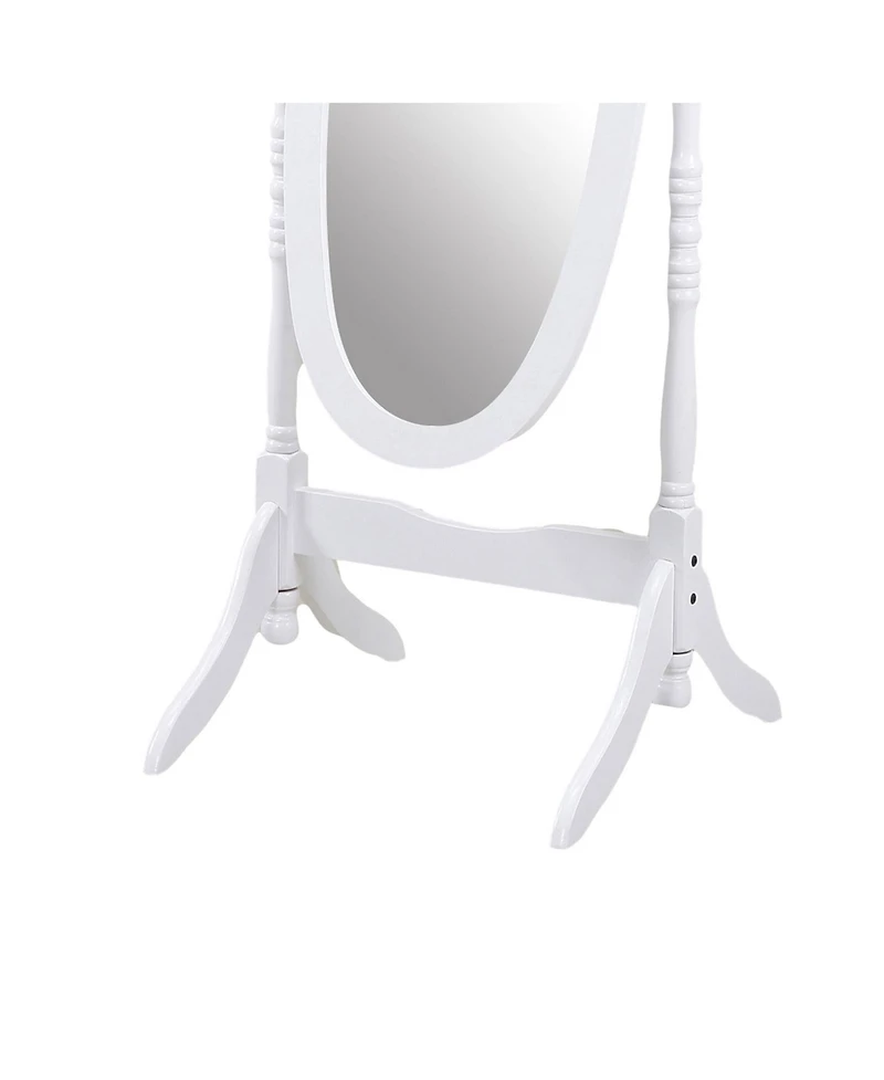 Streamdale Traditional Queen Anna Style Wood Floor Cheval Mirror, White Finish