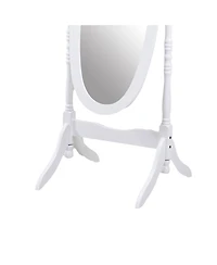Streamdale Traditional Queen Anna Style Wood Floor Cheval Mirror, White Finish