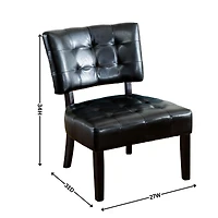 Simplie Fun Blended Leather Tufted Accent Chair with Oversized Seating, Ivory