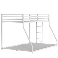 Streamdale Furniture Adam Sturdy Twin over Full Metal Bunk White for Kids and Adult, Low Profile and Easy Climbing with Stable Ladder