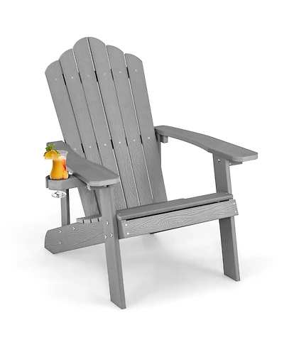Slickblue Weather Resistant Hips Outdoor Adirondack Chair with Cup Holder