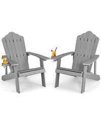 Slickblue Weather Resistant Hips Outdoor Adirondack Chair with Cup Holder