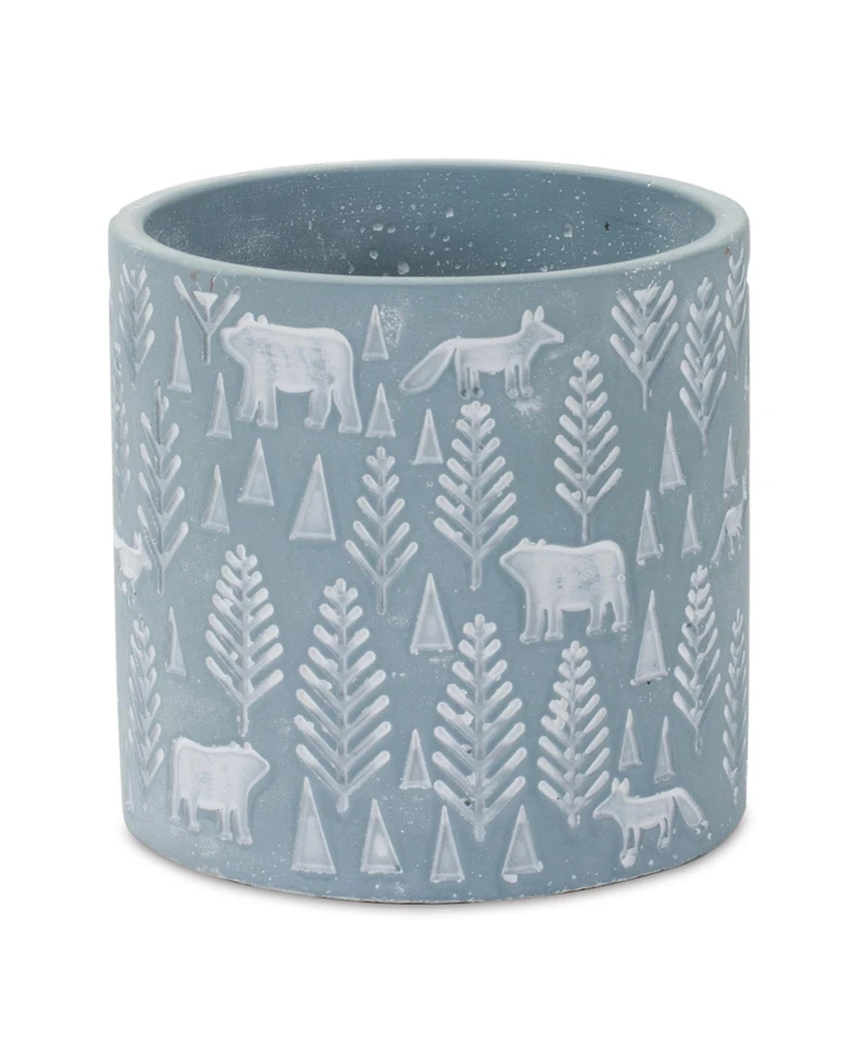 Slickblue Woodland Winter Stone Planter (Set of 2)