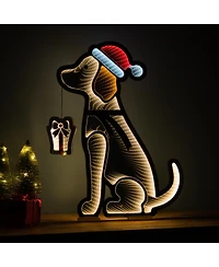 Santa Dog Infinity Light Display 31.25"h