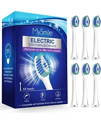 MySmile Electric Toothbrush Replacement Heads, 6 Packs