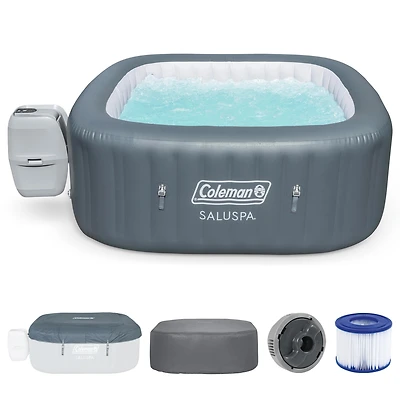Bestway Coleman Hawaii AirJet Inflatable Hot Tub with EnergySense Cover, Grey