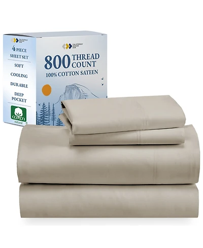 California Design Den Luxury Bed Sheets Set - 800 Thread Count 100% Cotton Sheets, Deep Pocket, Soft