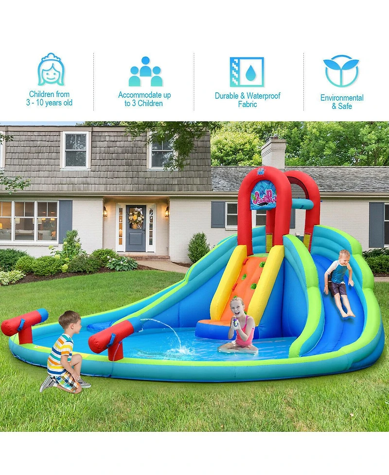 Slickblue Kids Inflatable Water Slide Bounce House with Carrying Bag Without Blower