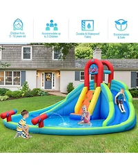 Slickblue Kids Inflatable Water Slide Bounce House with Carrying Bag Without Blower