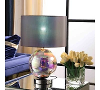Streamdale 18.75-Inch Artie Orb Iridescent Chrome Table Lamp