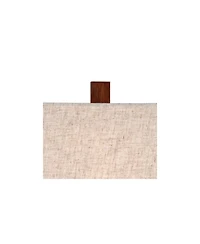 360 Lighting Modern Rustic Accent Table Lamp 23" High Faux Wood Rectangular Block Brown Tan Fabric Shade for Bedroom Living Room House Home Bedsi