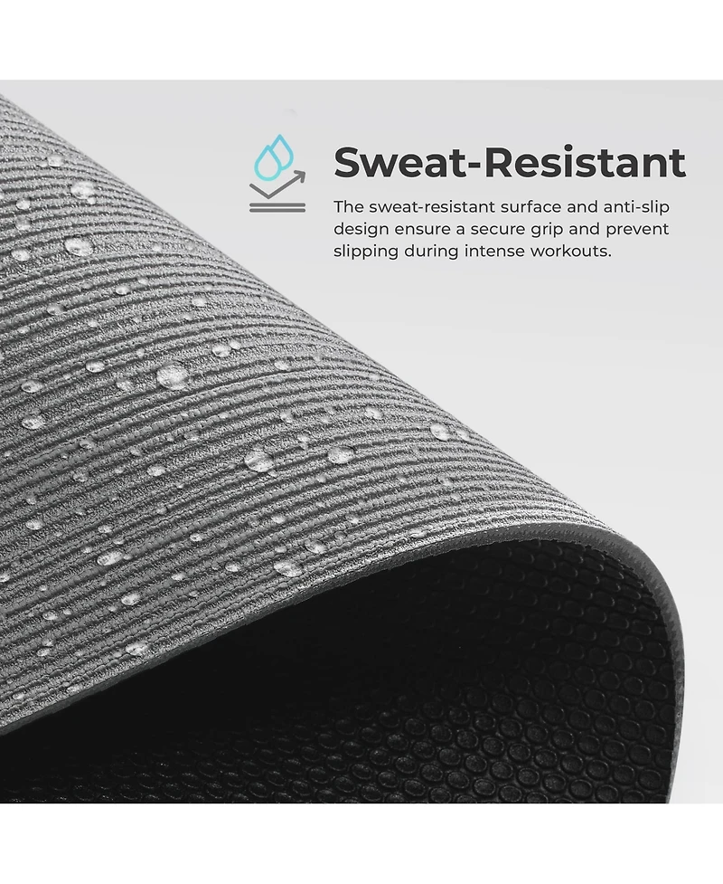 Sunny Health & Fitness Anti-Slip Dual Color Exercise Yoga Mat, Pink