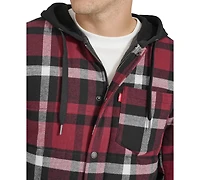 Levi's Men's Plaid Quilted Hooded Shirt Jacket