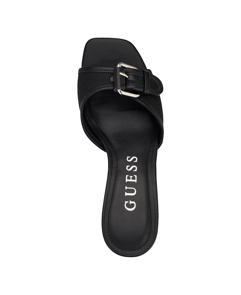 Guess Women's Dista Buckle Kitten Heel Sandals