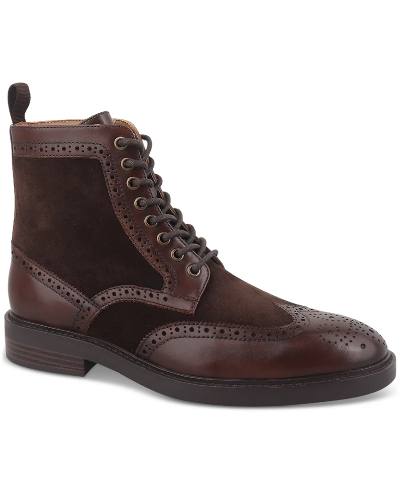 Bar Iii Men's Dabneyy Leather Wingtip Boot, Created for Macy's