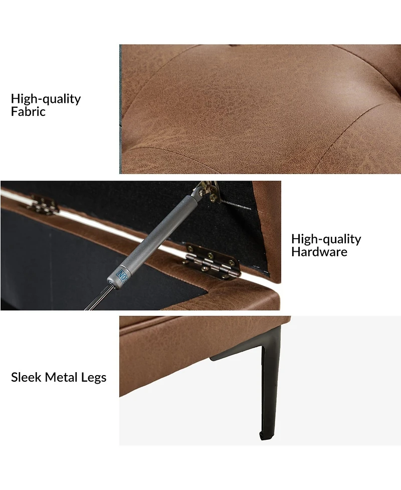 Traditional Geoffrev Lift Top Shelved Storage Cocktail Ottoman