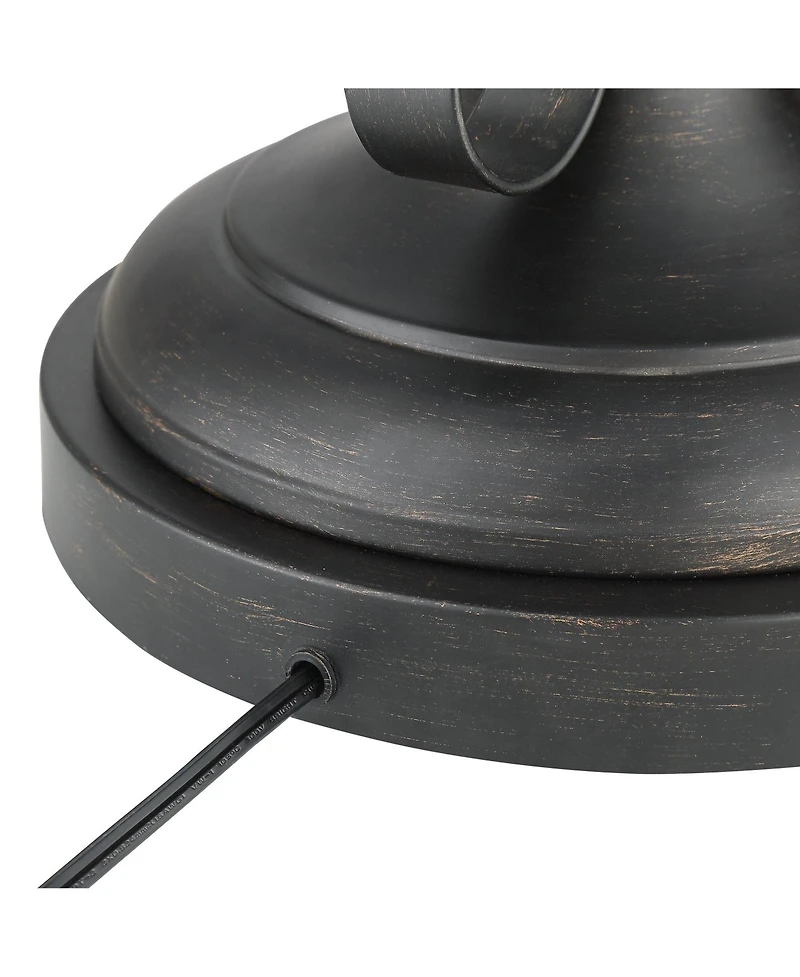 Franklin Iron Works Gardena Rustic Tree Floor Lamp 65 1/2" Tall Powder Coated Black 3 Light Wavy Amber Art Glass Shade for Living Room Reading Ho