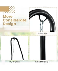 Slickblue Hammock Chair Stand Adjustable Swing Chair Stand with Safety Hook and Sturdy Chain