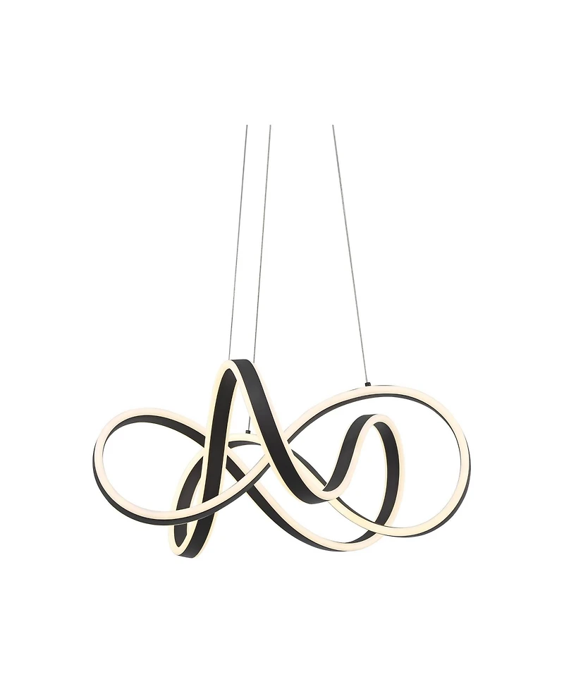 Possini Euro Design Helix Sand Black Ceiling Pendant Light 21" Wide Ultra Modern Sprial Twisted Led Light Strip Dining Room House