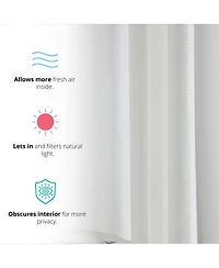 Hlc.me 2 Piece Semi Sheer Voile Window Curtain Drapes Grommet Panels for Bedroom