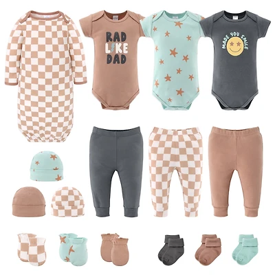 The Peanutshell Baby Boys Layette Gift Set Boys, Skater Boy, 16 Essential Pieces, 0-3 Months