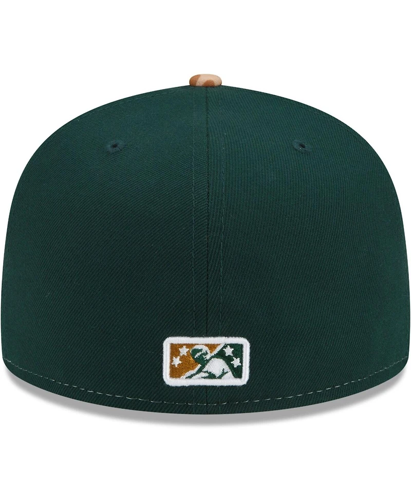 New Era Men's White/Tan Charleston RiverDogs Theme Night 59FIFTY Fitted Hat