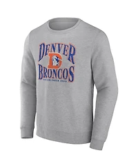 Fanatics Men's Heathered Charcoal Denver Broncos Playability Pullover Sweatshirt