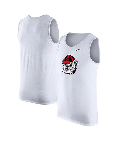 Nike Men's White Georgia Bulldogs vintage-like Logo Performance Tank Top