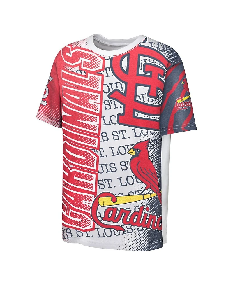 Outerstuff Big Boys and Girls White St. Louis Cardinals Impact Hit Bold T-Shirt