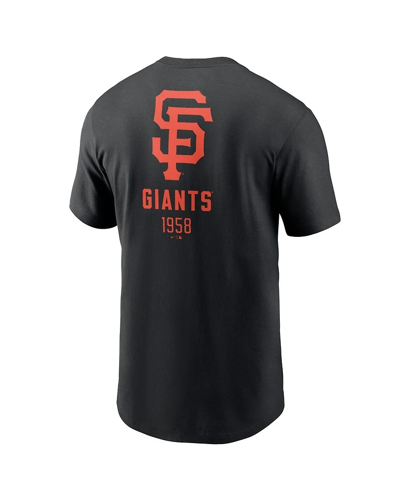 Nike Men's Black San Francisco Giants Large Logo Back Stack T-Shirt