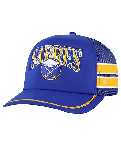 '47 Brand Men's Royal Buffalo Sabres Sideband Stripes Trucker Snapback Hat