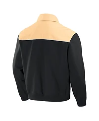 Darius Rucker Collection by Fanatics Men's Black/Tan Cleveland Guardians Canvas Bomber Full-Zip Jacket