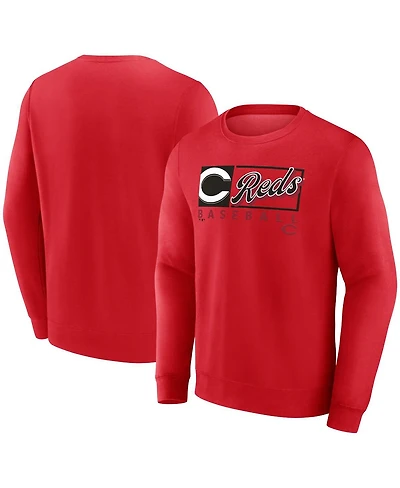 Fanatics Men's Red Cincinnati Reds Focus Fleece Pullover Sweatshirt
