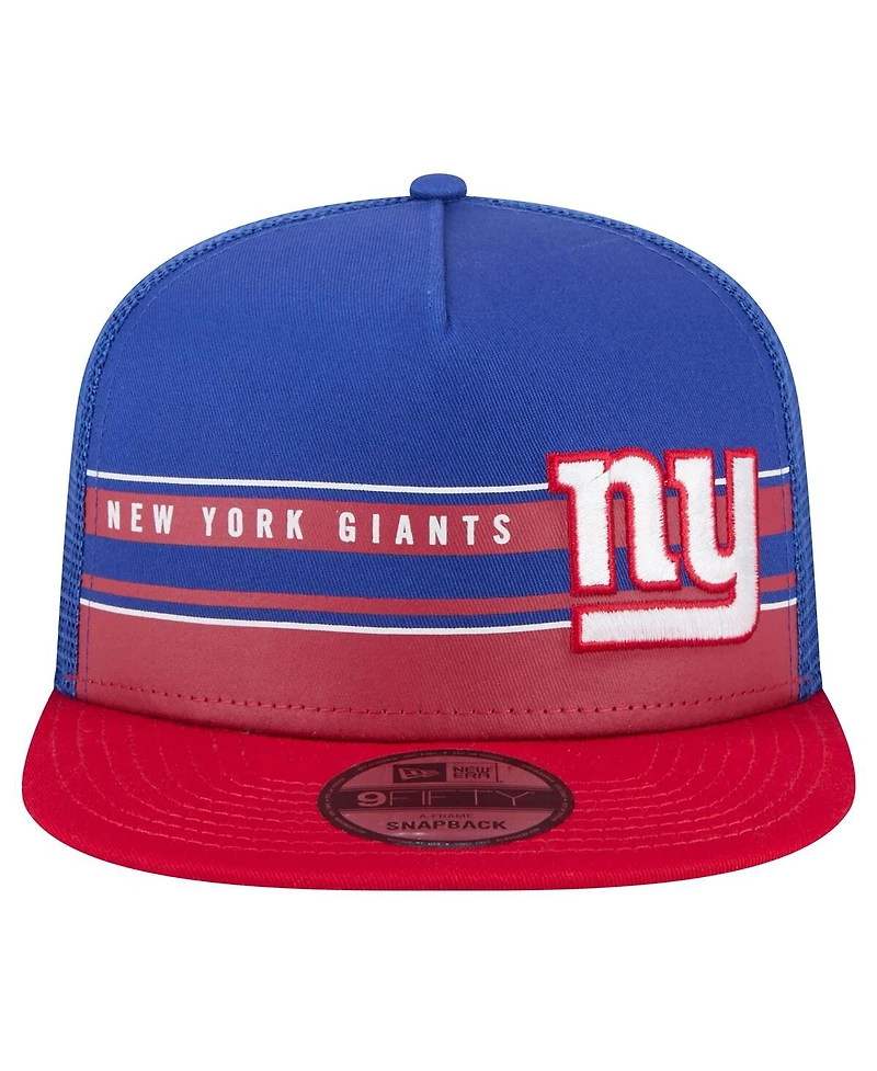 New Era Men's Royal/Red New York Giants Half Stripe Trucker 9FIFTY Snapback Hat