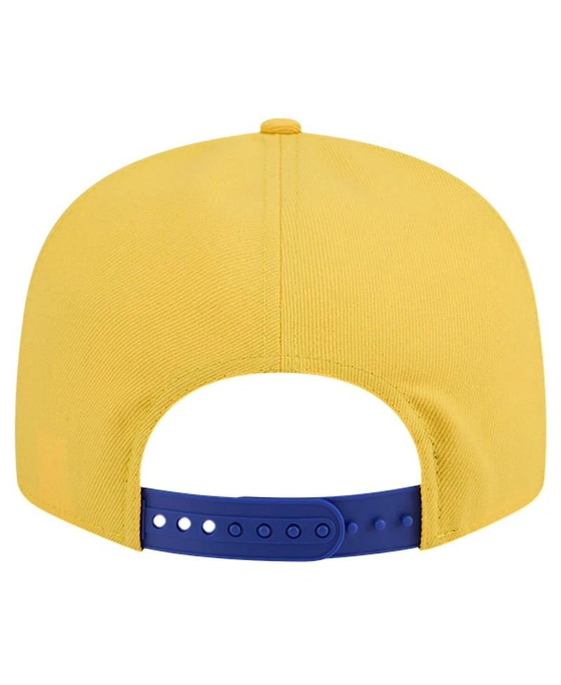 New Era Men's White/Royal Golden State Warriors Throwback Gradient Tech Font 9FIFTY Snapback Hat