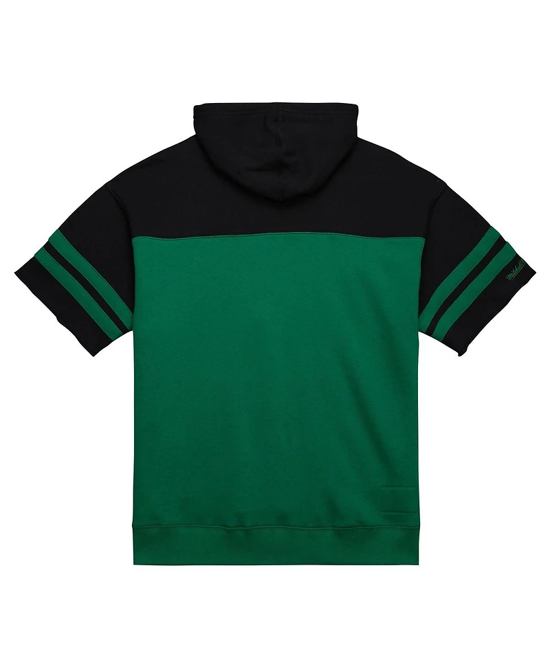 Mitchell & Ness Men's Kelly-Green Philadelphia Eagles Off Field vintage-like Logo Short Sleeve Pullover Hoodie