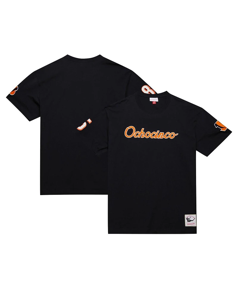 Mitchell & Ness Men's Chad Johnson Black Cincinnati Bengals Retired Player Nickname T-Shirt