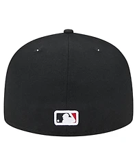 New Era Men's Black Minnesota Twins Checkered Undervisor 59FIFTY Fitted Hat