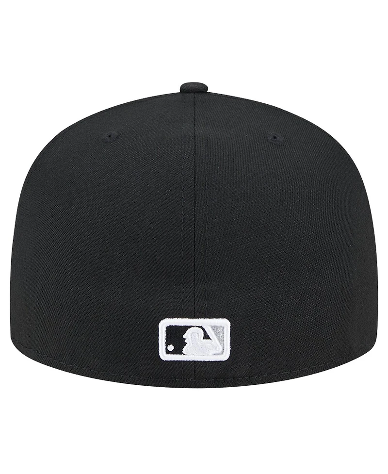 New Era Men's Black Chicago White Sox Checkered Undervisor 59FIFTY Fitted Hat
