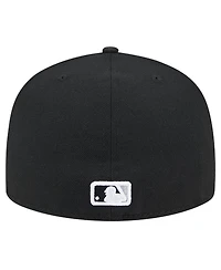 New Era Men's Black Chicago White Sox Checkered Undervisor 59FIFTY Fitted Hat