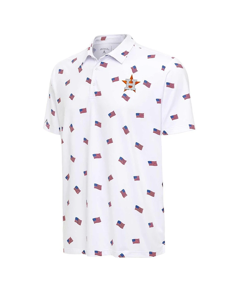 Antigua Men's White Houston Astros Americana Polo