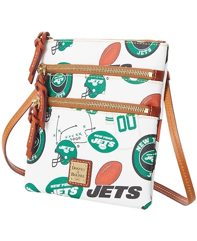 Dooney & Bourke Women's New York Jets Triple-Zip Crossbody Bag