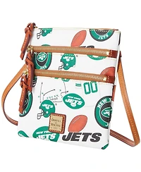 Dooney & Bourke Women's New York Jets Triple-Zip Crossbody Bag