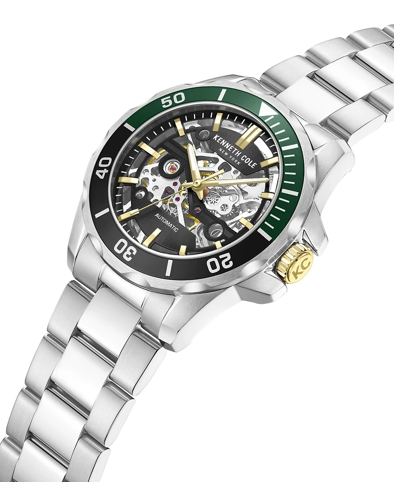 Kenneth Cole New York Men's Automatic Silver Stainless Steel Watch 43MM